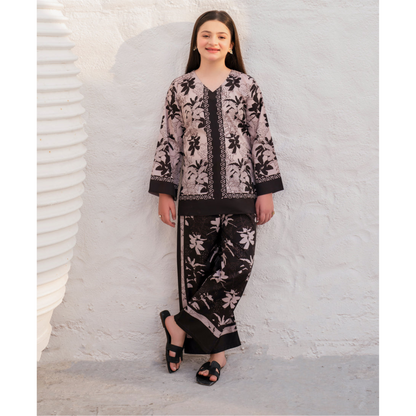 2 Pc Mother & Daughter Pakistani Printed Co-ord Set Collection by Garnet