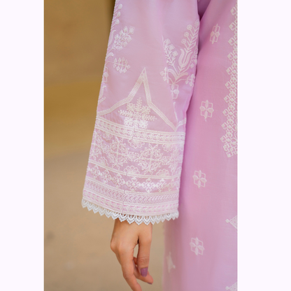 KC-1442 Embroidered Chikankari Cambric Cotton Dress Ready to Wear 3 Pc - Karma Collection