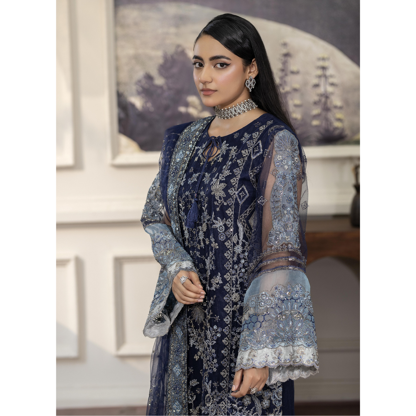 UTT-08 Luxury Festive Net Collection | Ready to Wear | Traditional Thread