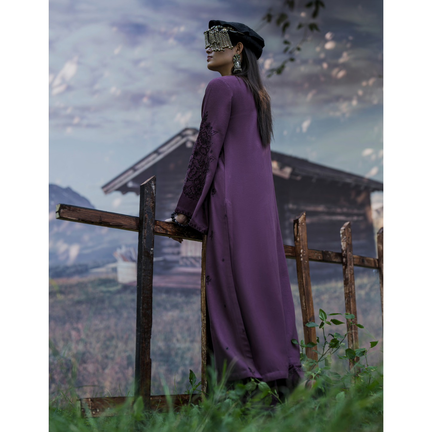 UCA-32 "Khunki" Embroidered Dhanak with Pashmina Wool Shawl Winter Collection by Casuallite