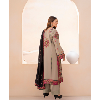 "Mishaal" Khat Edition Luxury Embroidered 3 Piece by Karma Collection