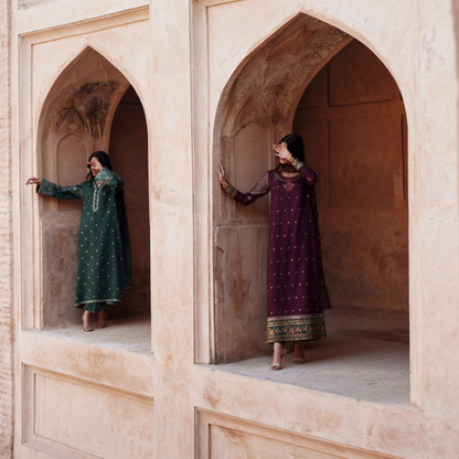 UCA-34 "ISHQIA" Festive Drop Embroidered Viscose Collection by Casuallite