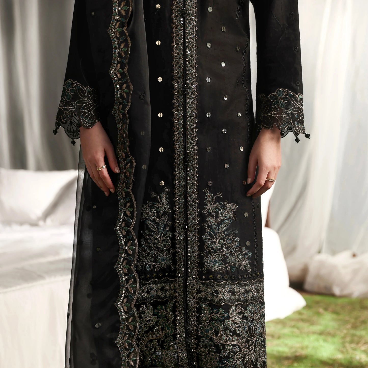 UMS-55 Janan Mother Daughter Chikenkari Jacquard Eid Edit by Simrans | Ready to Wear Asian Pakistani clothes