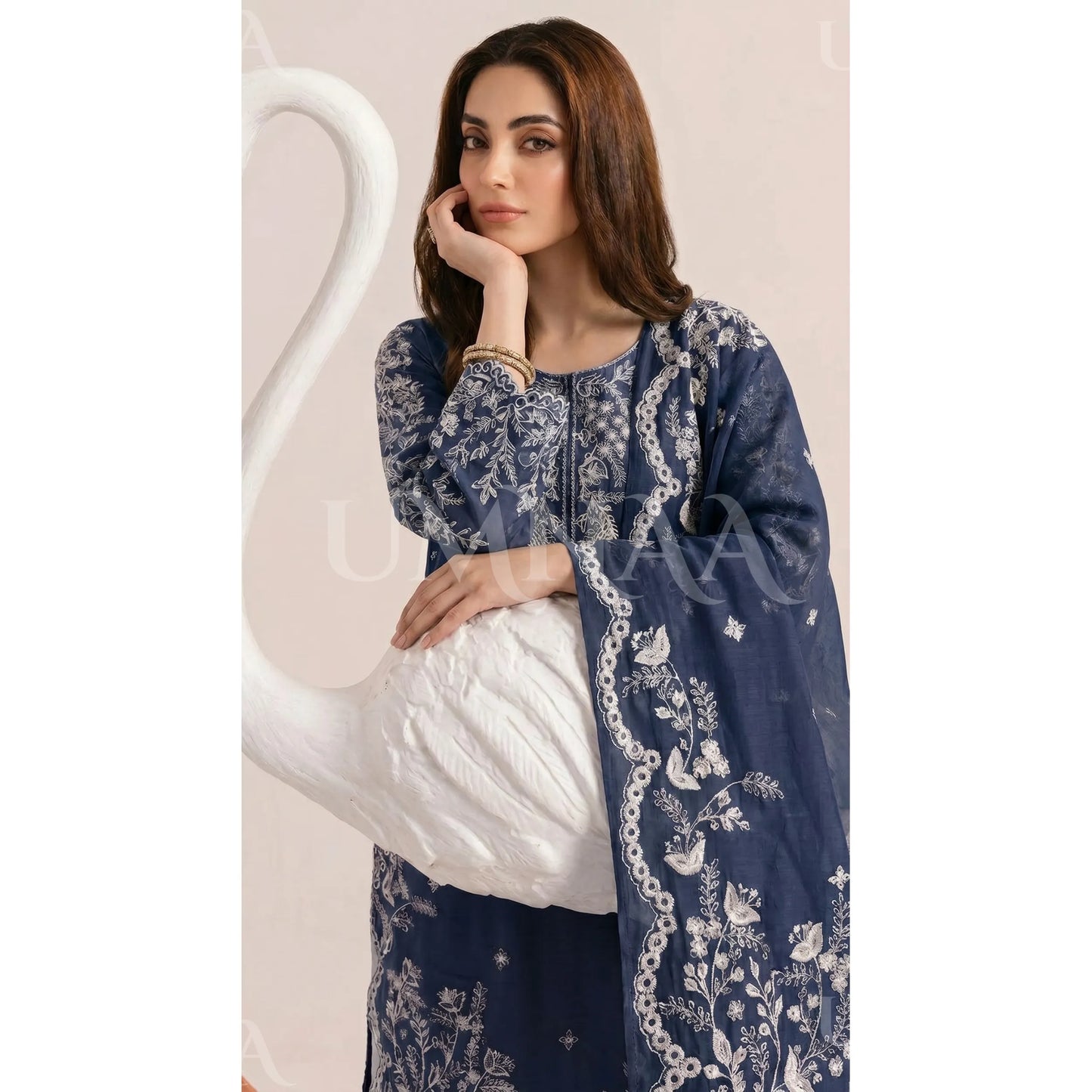 UA-190 Embroidered Cotton Collection 3 Piece | Ready to Wear | Asian clothes