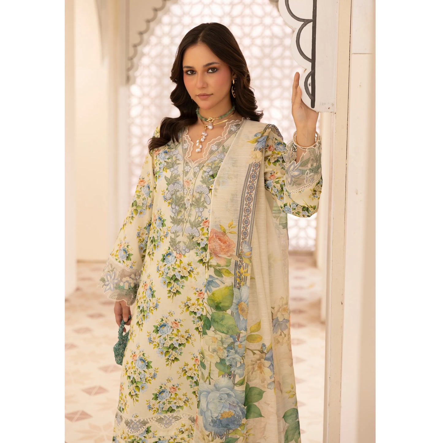 UMS-63 "Limelight" by Simrans Embroidered Printed Pure Lawn 3 Pc Collection Ready to Wear Pakistani Asian clothes