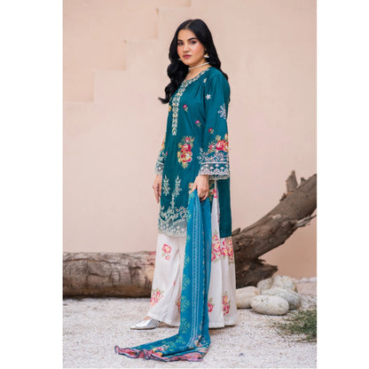 UMRZ-62 "Crimsons" by Rangz Embroidered Cotton with poly Lawn Sharara Festive collection| Ready to Wear Pakistani Asian clothes