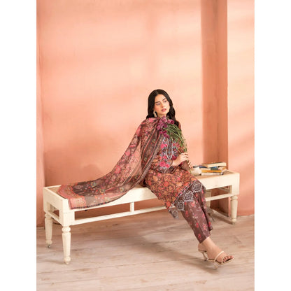 RA-37 Embroidered Printed Lawn Dress with Printed Cotton Silk Dupatta | Women's 3 Piece Summer Suit