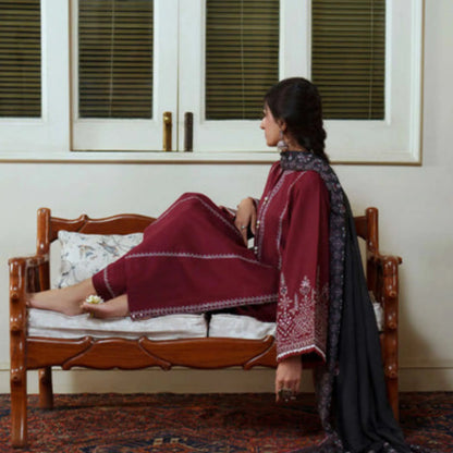 UCA-47 "Sakoon" Embroidered Cambric 3 Pc Collection | Casuallite