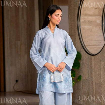 UA-277 Embroidered Trendy Cotton Co-Ord Set | Umnaa