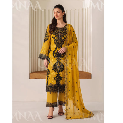 UA-296 Embroidered Chiffon 3 Pc Collection | Umnaa