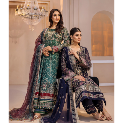 UTT-10 "Chantelle" Embroidered Chiffon Festive Collection by Traditional Thread