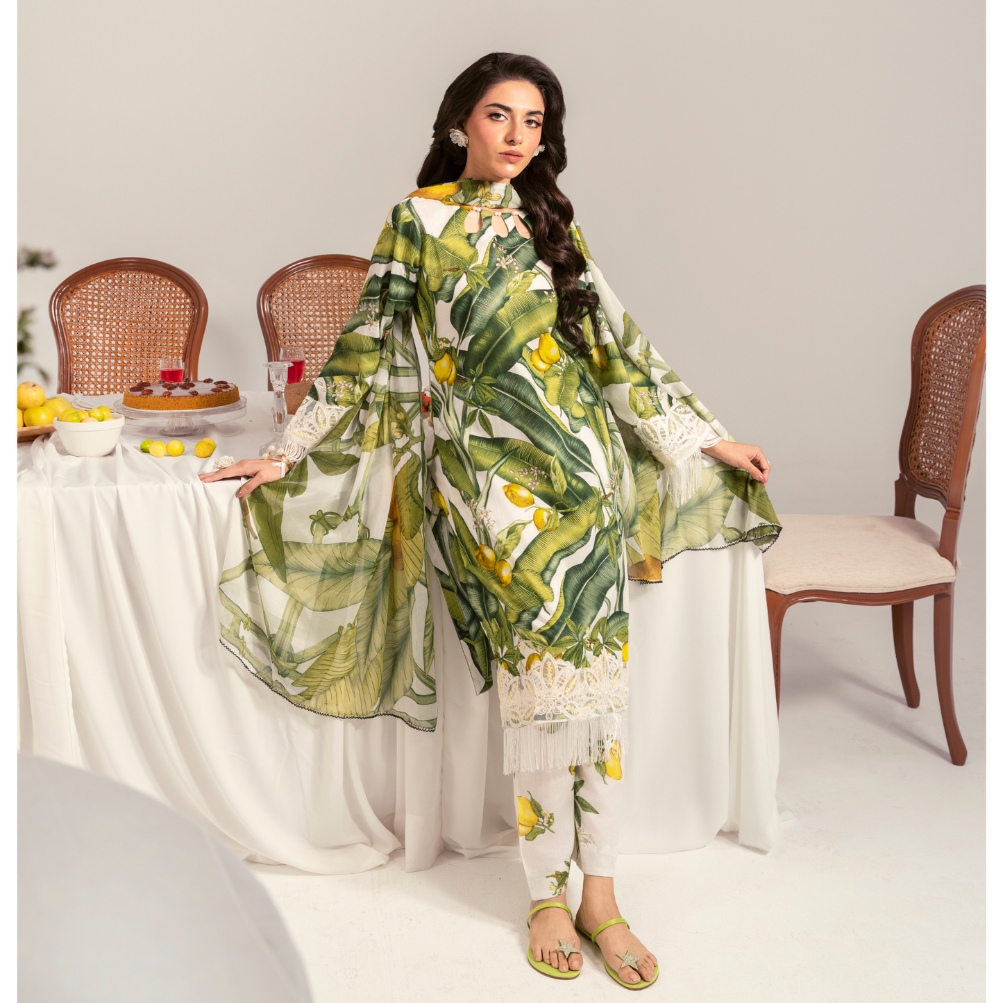 UA-94 3 Pc Embroidered Printed Summer Lawn | Ready to Wear | Umnaa