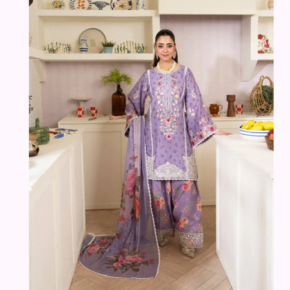 "Gulmahar" Embroidered Lawn Farshi Shalwar Collection by karma Collection