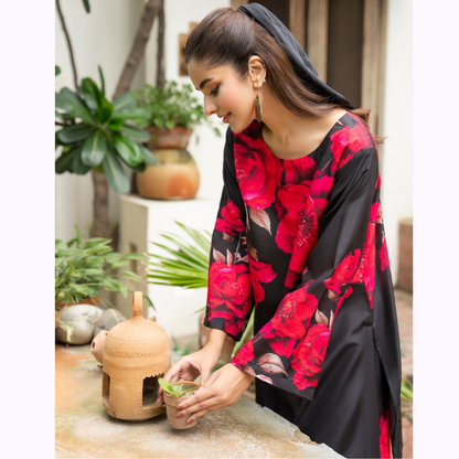 Sëleñe Raw Silk Printed Co-Ords Set by Karma Collection | Ready to Wear Modest fashion Asian