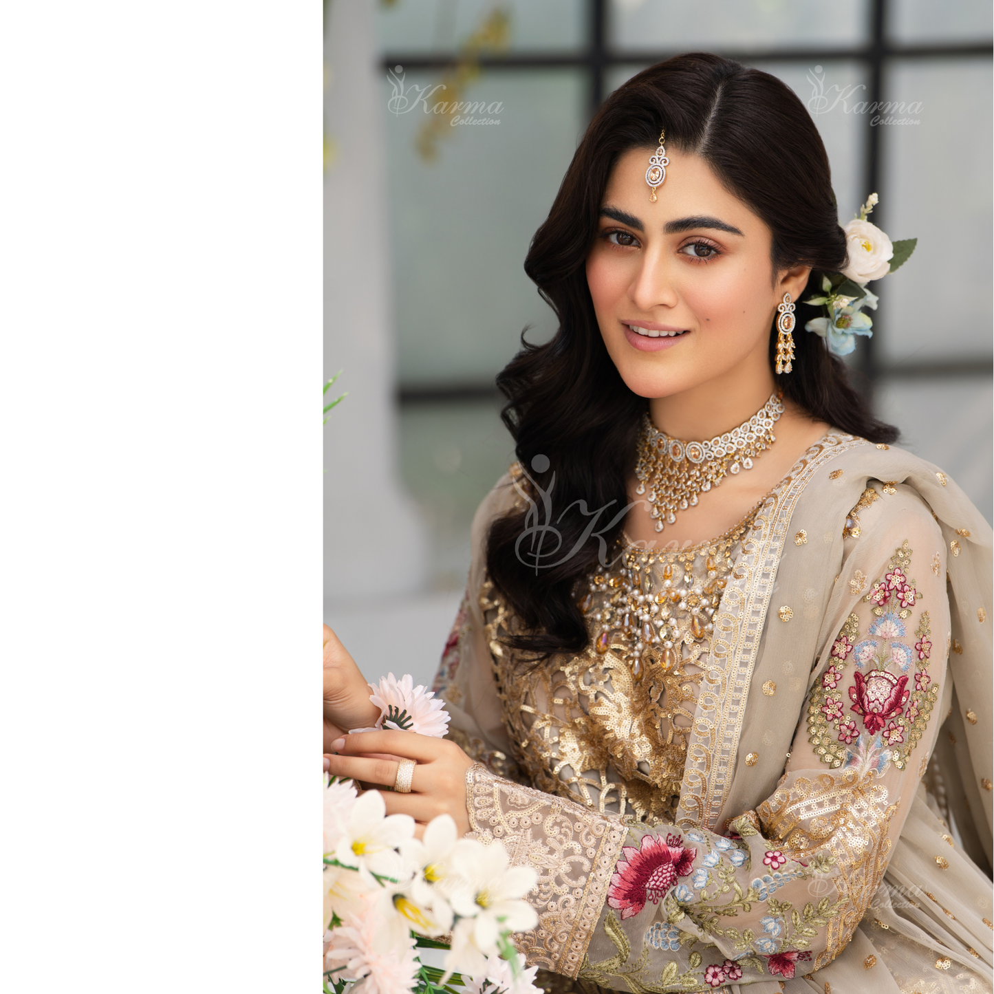 Luxury Embroidered Chiffon long Maxi with chiffon duppata  | Wedding Collection | karma Collection | UMKC01101