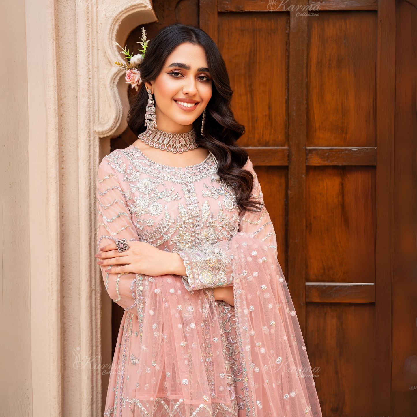Luxury Embroidered Chiffon Party wear dress  | Wedding Collection | karma Collection | UMKC01201