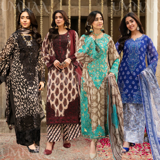 "AURA" Embroidered Georgette Collection by Karma Collection