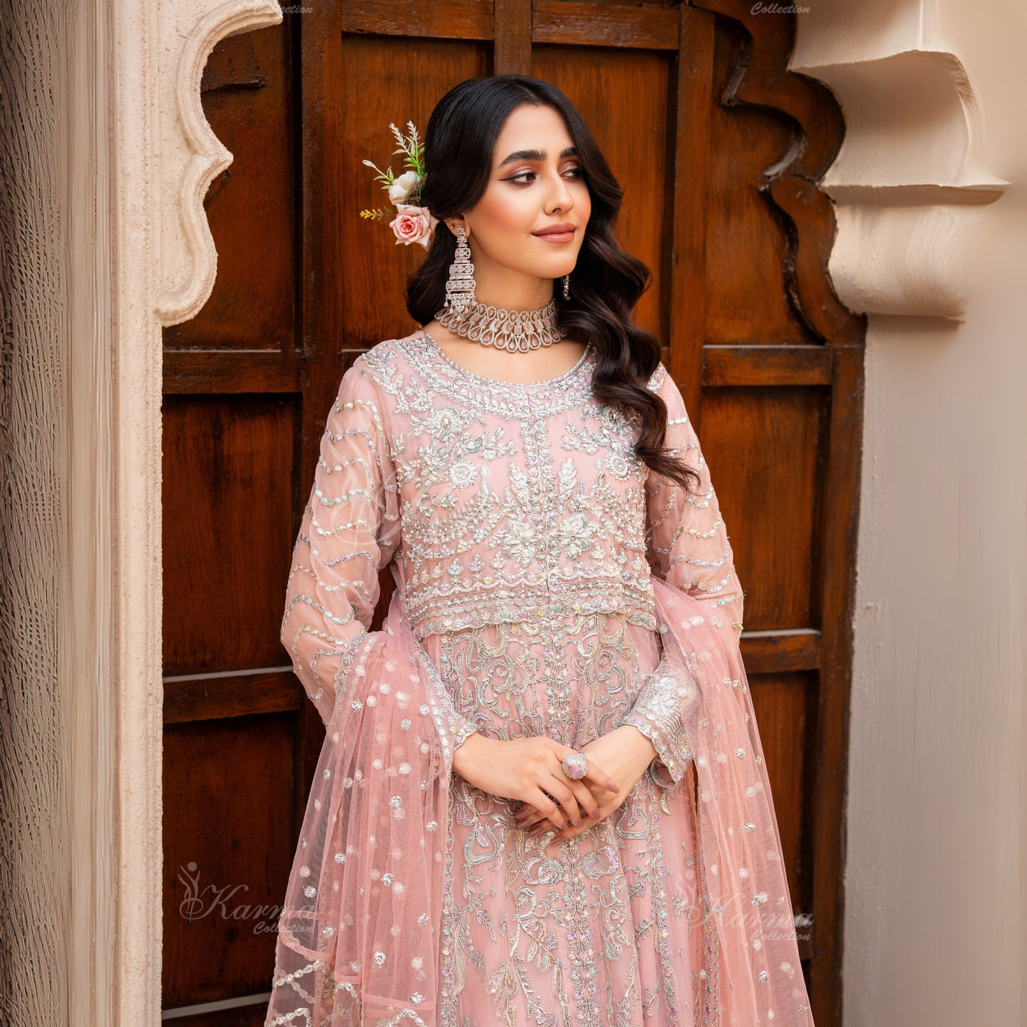 Luxury Embroidered Chiffon Party wear dress  | Wedding Collection | karma Collection | UMKC01201