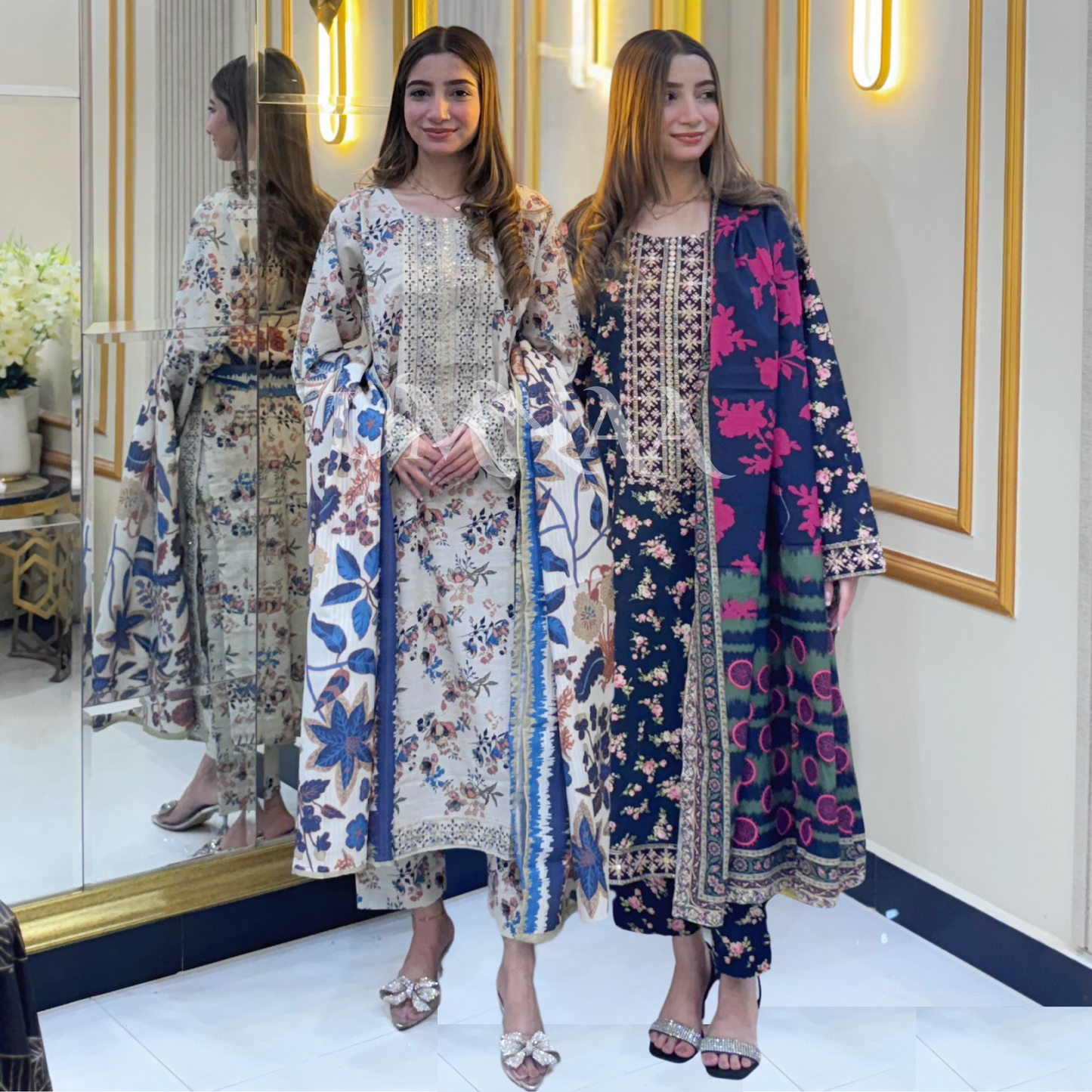 UA-35 Printed Embroidered Khaddar 3 Pc Dress | Ready to wear | UMNAA