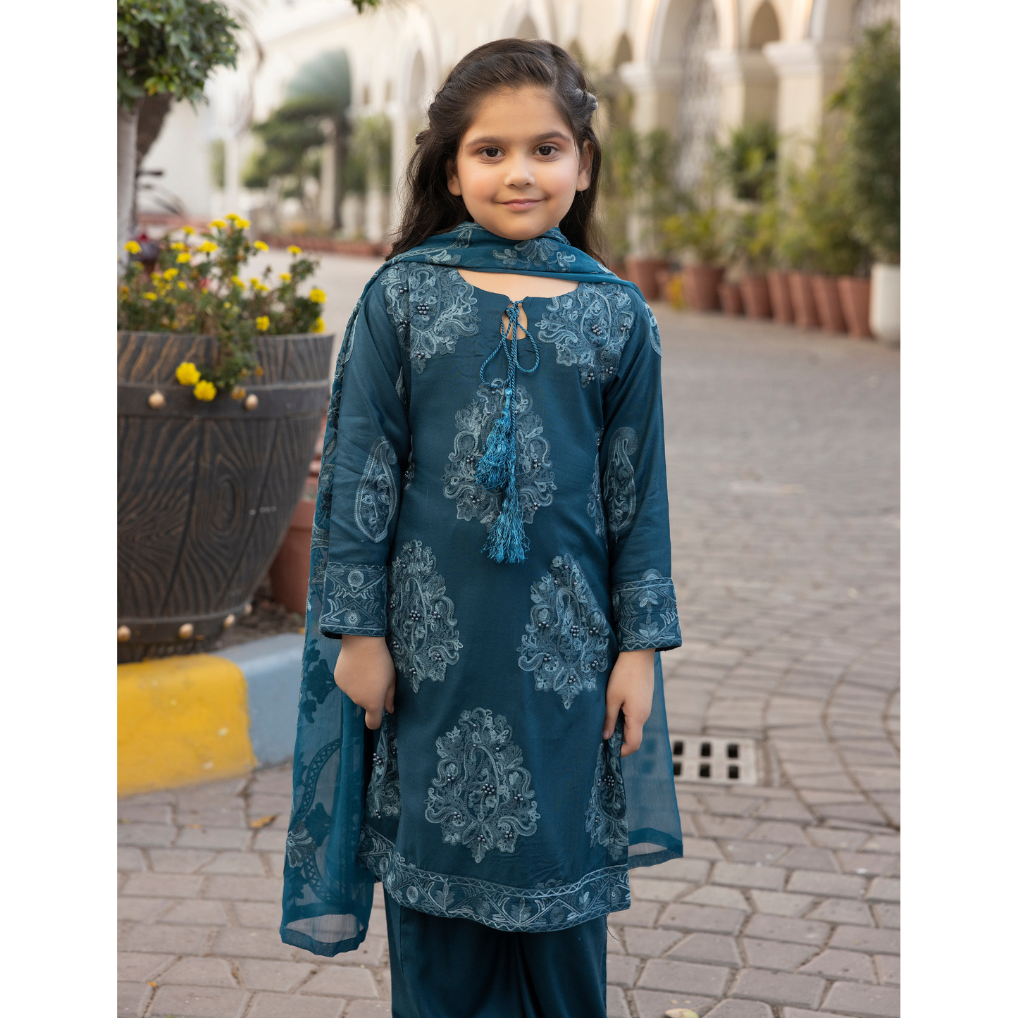 UMS-15 3 Pc Mother & Daughter Luxury Linen Eid Collection by Simrans