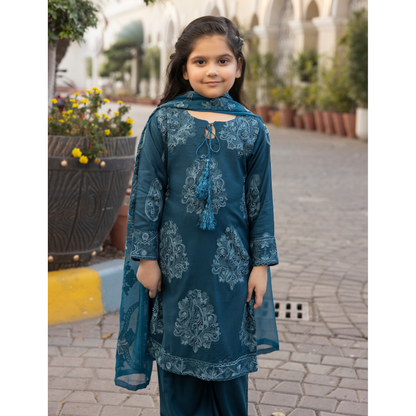 UMS-15 3 Pc Mother & Daughter Luxury Linen Eid Collection by Simrans