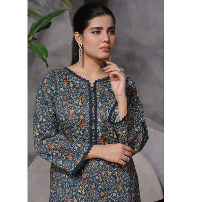 2 Pc Ready to wear Printed Lawn Co-Ords Dress - Saphron