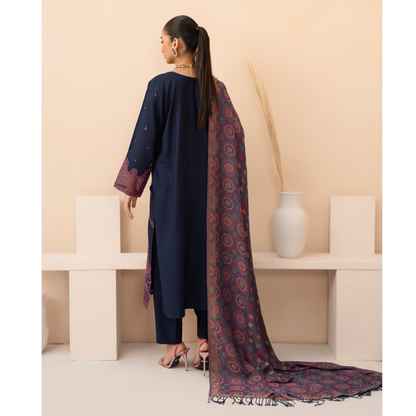 UA-140 Embroidered Dhanak Dress with Pashmina Shawl | Ready to Wear | Asian Clothes