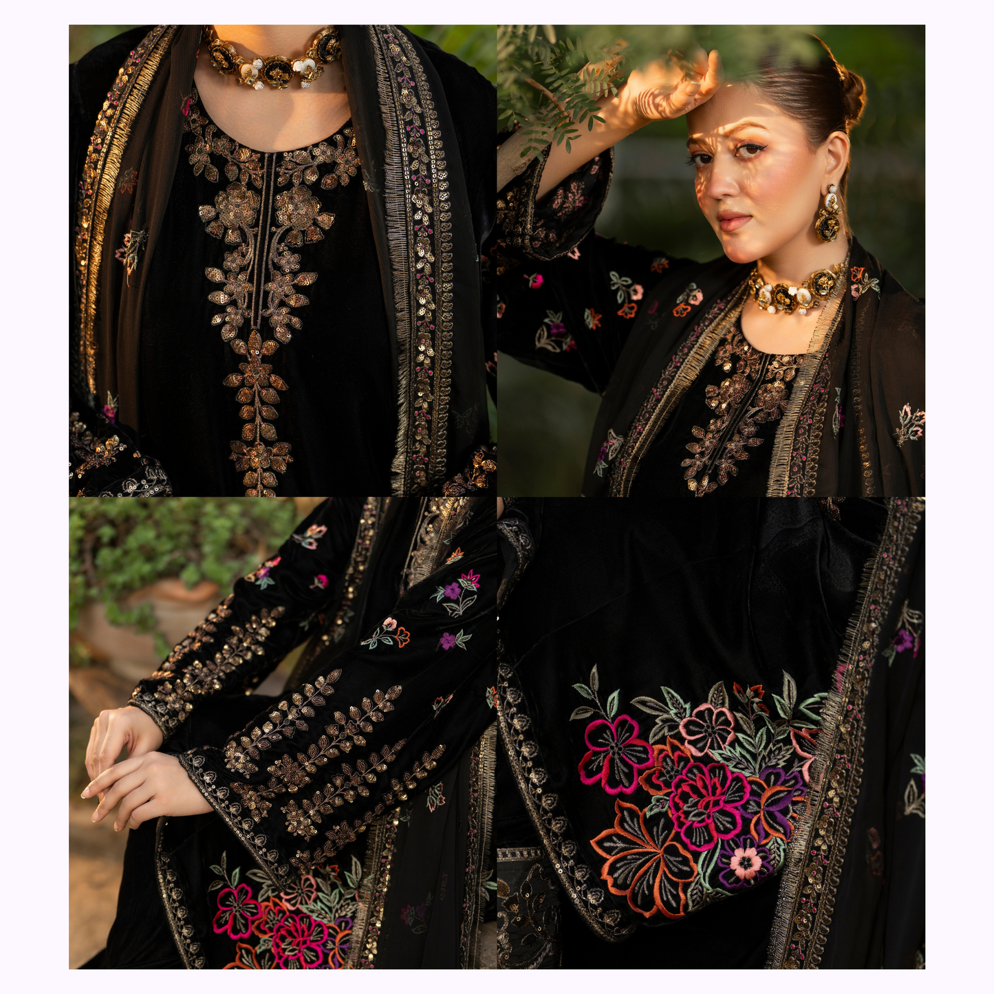 F-490 "Sehar" Luxury Embroidered Velvet Dress by Karma Collection