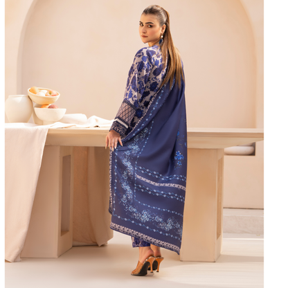 RA-24 Embroidered Printed Dhanak dress with Wool Shawl  by Raniya.h
