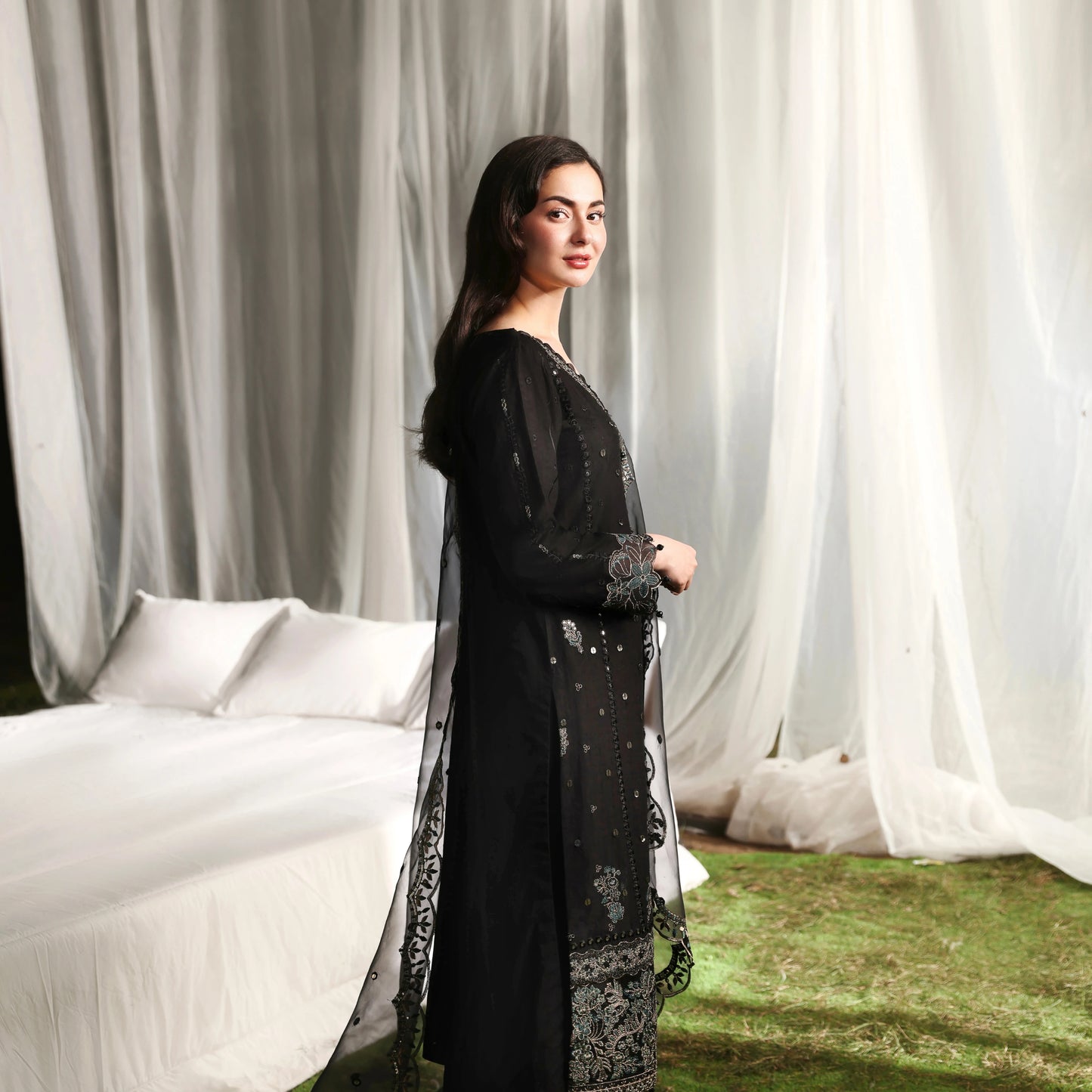 UMS-55 Janan Mother Daughter Chikenkari Jacquard Eid Edit by Simrans | Ready to Wear Asian Pakistani clothes