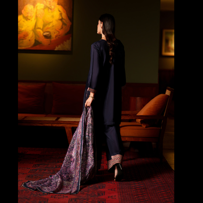 UCA-36 ELARA Festive Embroidered Viscose Dress with Printed Silk Dupatta | Women’s Festive Wear Pakistani Designer Outfit by Casuallite