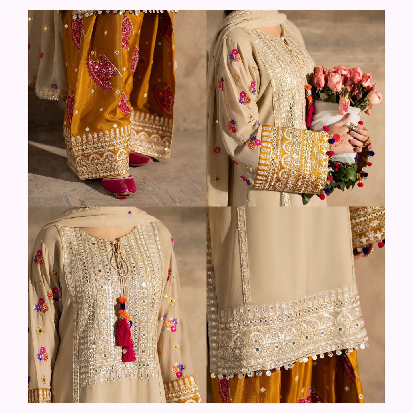 F-526 "Saj Dhaj" Embroidered Georgette Collection by Karma Collection