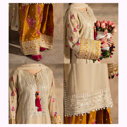F-526 "Saj Dhaj" Embroidered Georgette Collection by Karma Collection