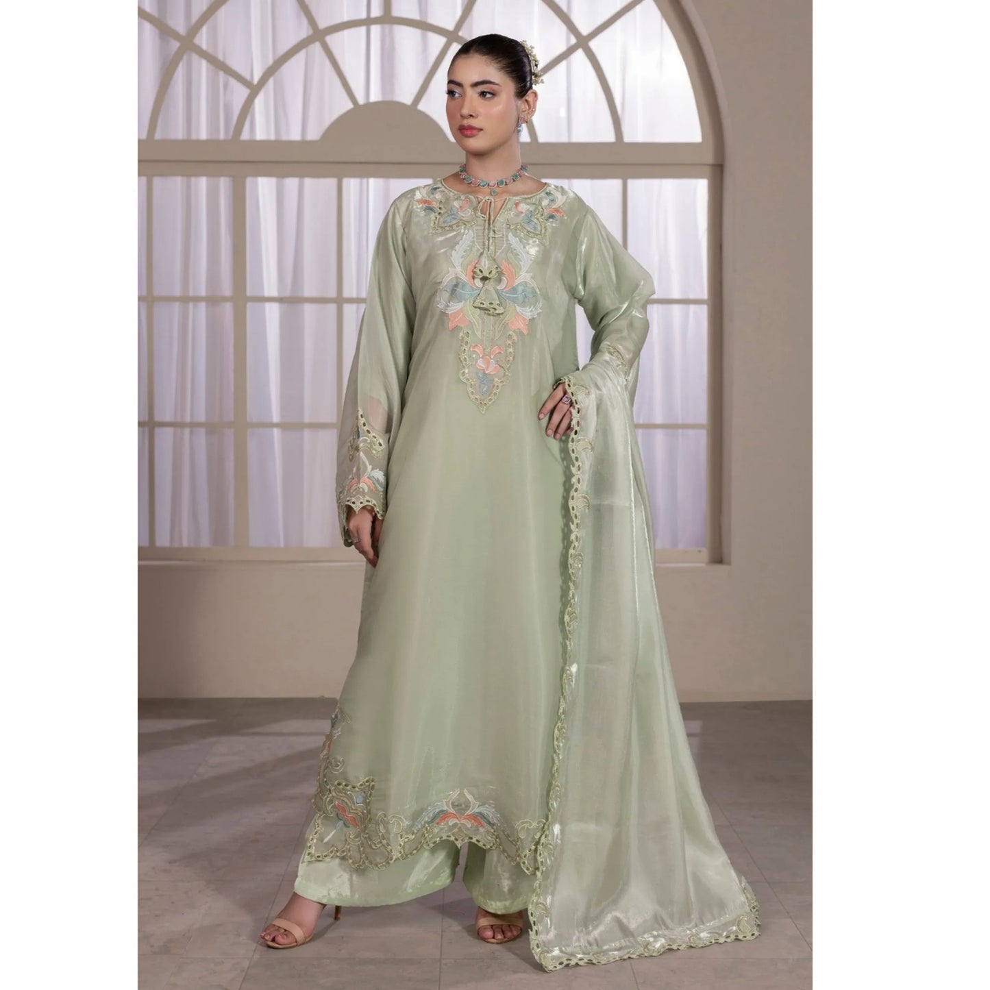 UA-203 Embroidered Festive kaftan Silk Collection by Umnaa | Pakistani Trendy Kaftan Asian Clothing