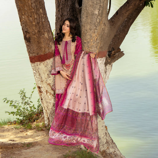 KC-1572 "Sunheri" Embroidered Festive Cambric Cotton Collection by Karma Collection