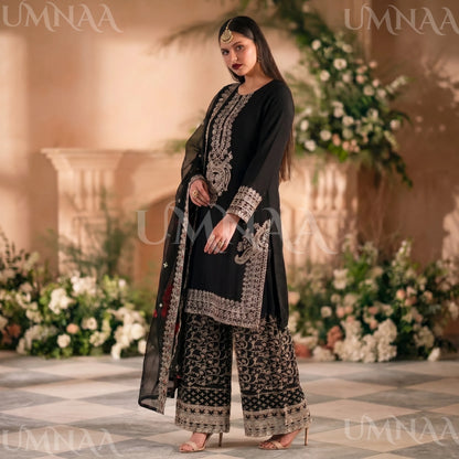 UA-210 Embroidered Chiffon Sharara Festive Collection by umnaa | Ready to Wear Pakistani Asian clothes