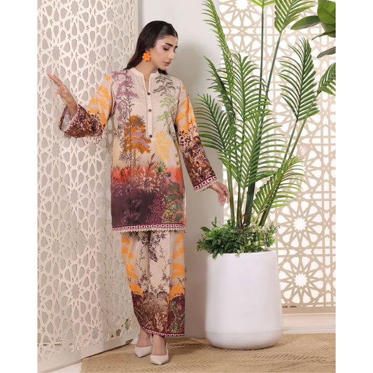 USN-19 Daily Pret Vol'8 Printed Lawn Co-Ords Set by Saphron Casual Co Ord Set Pakistani