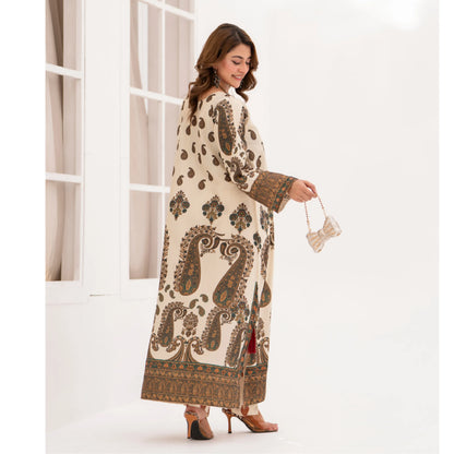 UA-215 " Printed Poly Silk Lawn Kaftan Style Co Ord Set Collection by Umnaa | Ready to Wear Pakistani Asian clothes