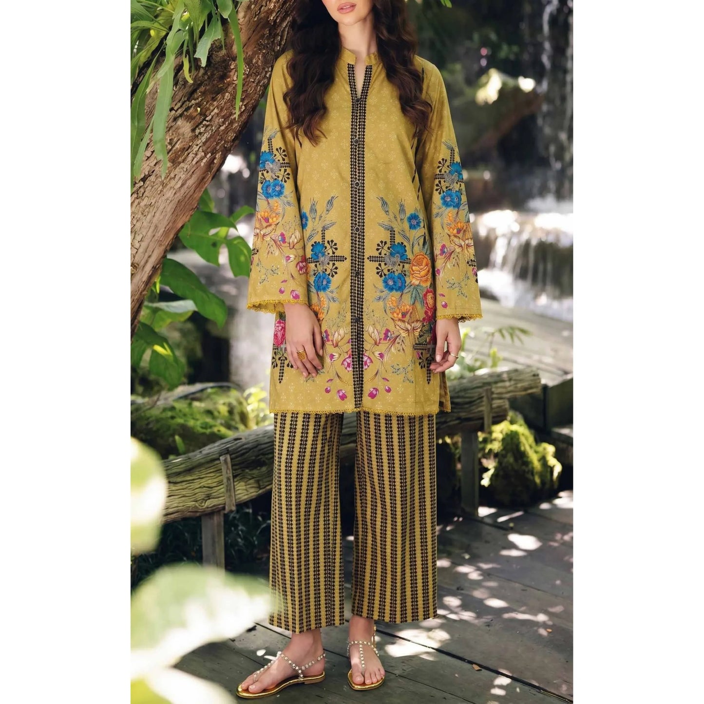 USN-20 Printed Lawn 2 Piece Co-Ord Set for Women | Soft Summer Casual Wear by Saphron