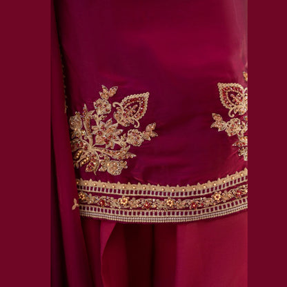 RA-36 Embroidered Sheesha Silk 3 Piece Suit | Premium Embroidered Silk Dress with Dupatta | Women's Party & Festive Wear