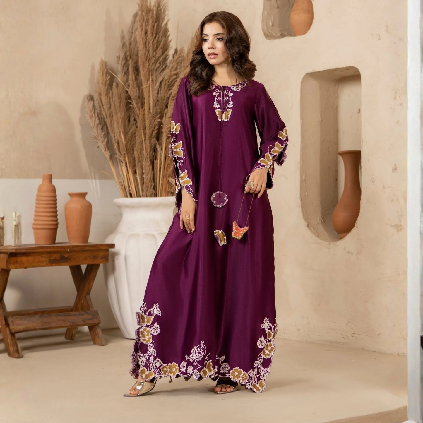 RA-39 Embroidered kaftan 2 Pc - Raniya.h