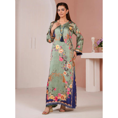 UA-312 Printed Shamooz Silk Printed Kaftan Style Co-Ord Set| Umnaa