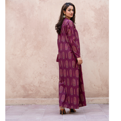 RA-33 Embroidered Lawn Long Kaftan Style 2 Piece Casual Summer Collection by Raniya.h