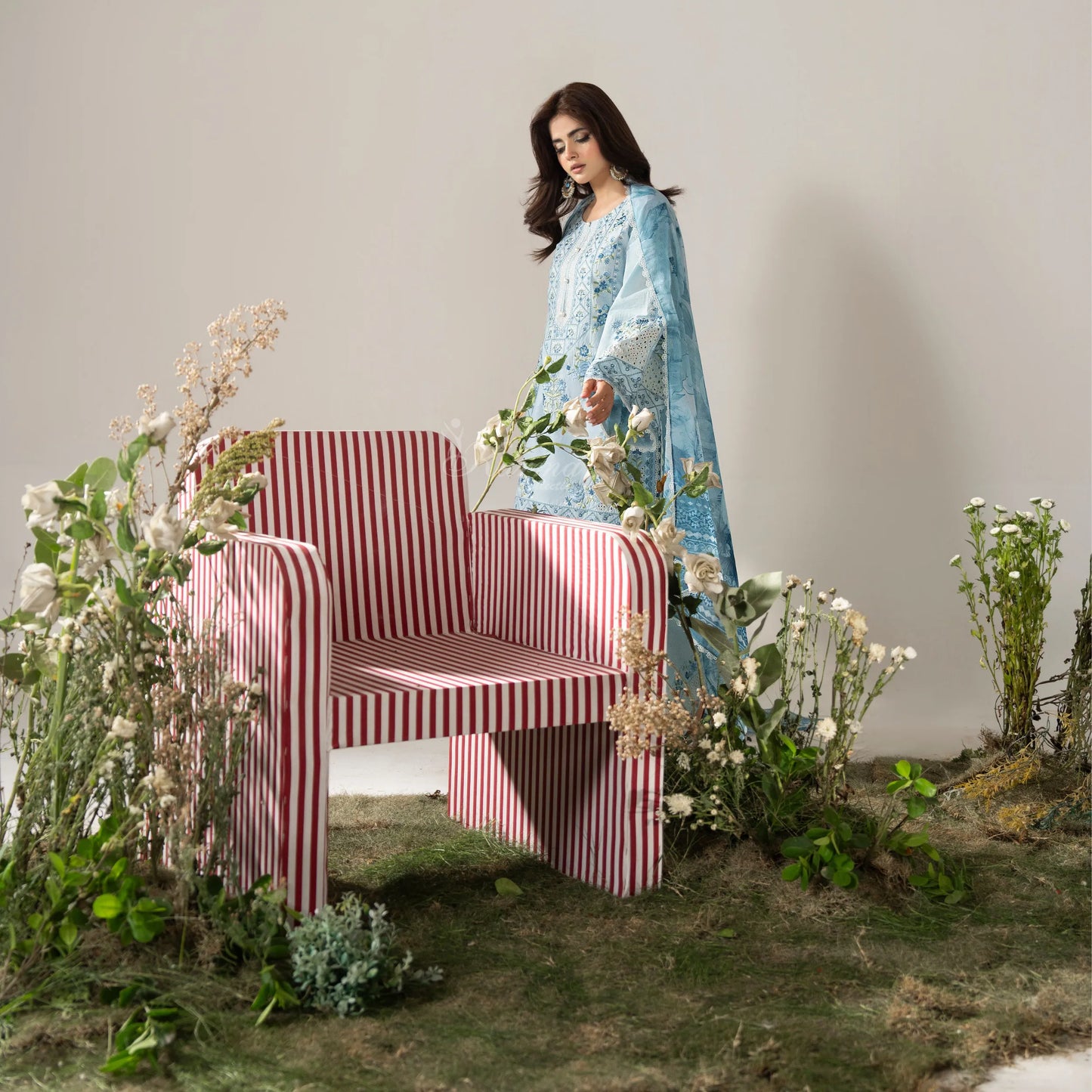 KC-1580 "AYRA" Embroidered Cambric Cotton Collection by Karma Collection