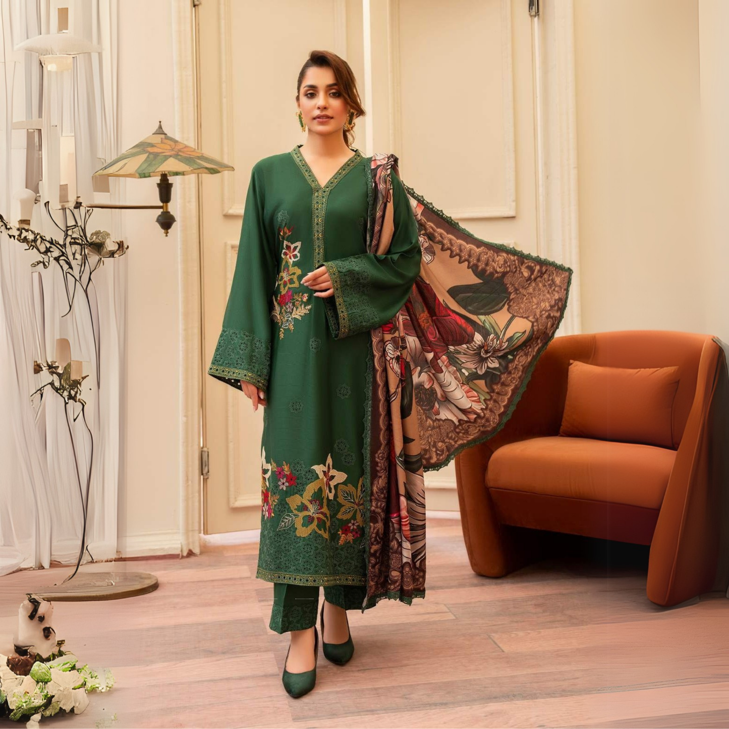 3 Pc Ready to Wear Embroidered Collection | Karma Collection | UMKC01001