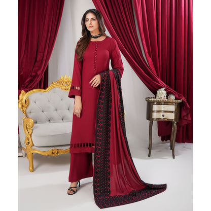 3 Pc Dhanak Shirt & trouser with Dhanak Shawl | Winter Collection | SIMRANS