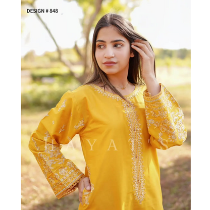 2 Pc Embroidered Khaddar Co-Ord Set  | Ready to wear| Hayats