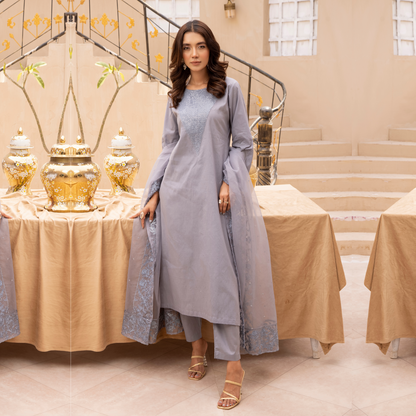 UMS-14 3 Pc Mother & Daughter Luxury Cambric Cotton by Simrans