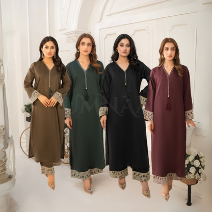 UA-50 Embroidered Viscose Linen  2 Pc Pakistani Co Ord Set Dress | Ready to wear | UMNAA