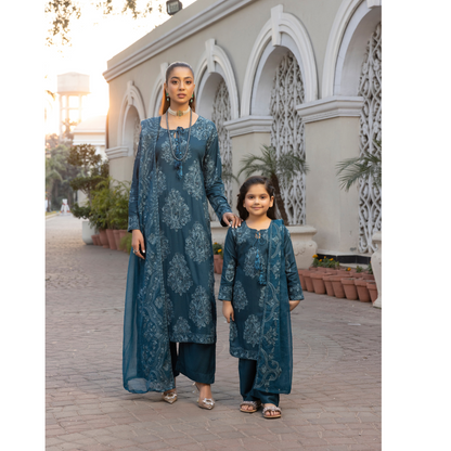 UMS-15 3 Pc Mother & Daughter Luxury Linen Eid Collection by Simrans